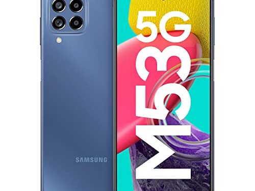 Samsung Galaxy M53 5G (Deep Ocean Blue, 8GB, 128GB Storage) | 108MP | sAmoled+ 120Hz | 16GB RAM with RAM Plus | Travel Adapter to be Purchased Separately Samsung Galaxy M53