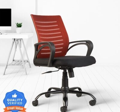 CELLBELL Desire C104 Mid Back Comfortable Fabric Office Executive Chair  (Red, DIY(Do-It-Yourself))