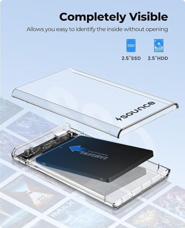 Sounce 2.5 Inch SATA SSD Enclosure Transparent Case Digistudylab (2) Sounce 2.5 Inch SATA SSD Enclosure Transparent Case Digistudylab (2)