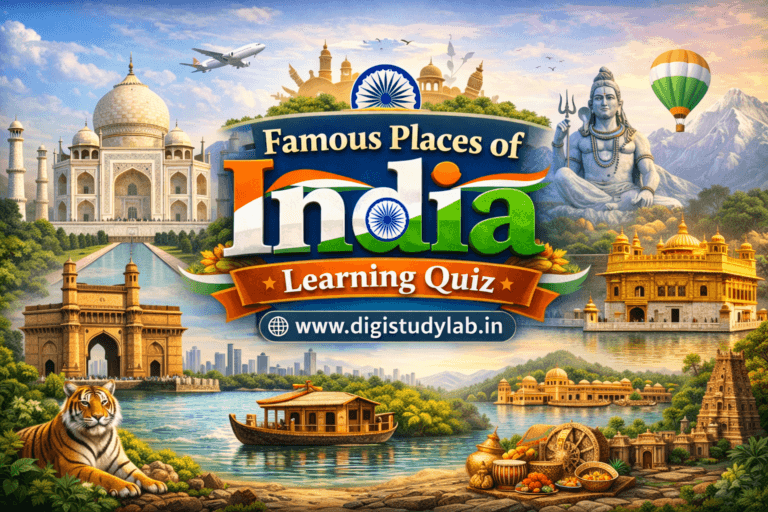 Famous Places of India — Learning Quiz Digistudylab.in
