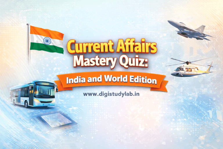 Current Affairs Mastery Quiz India and World Edition Digistudylab.in