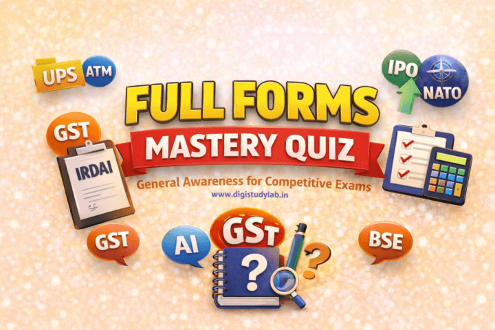 Full Forms Mastery Quiz General Awareness for Competitive Exams Digistudylab.in