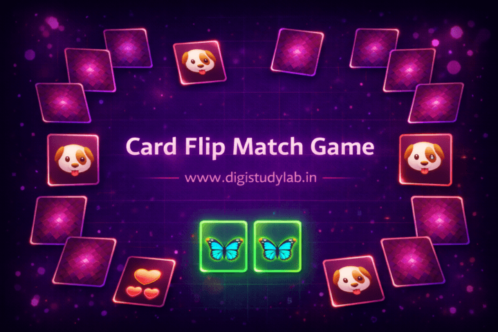 Card Flip Match Game Digistudylab.in
