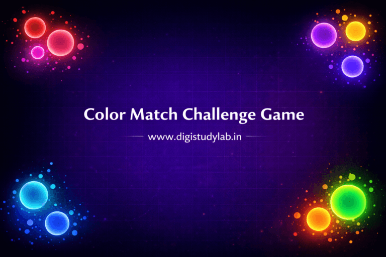 Color Match Challenge Game Digistudylab.in