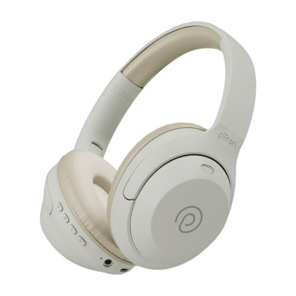 PTron Studio Classic w/ Dual-device Pairing, 75hrs Playtime, AI-ENC Calls, 40mm Driver Bluetooth(Beige, On the Ear) PTron Studio Classic w/ Dual-device Pairing, 75hrs Playtime, AI-ENC Calls, 40mm Driver Bluetooth(Beige, On the Ear)